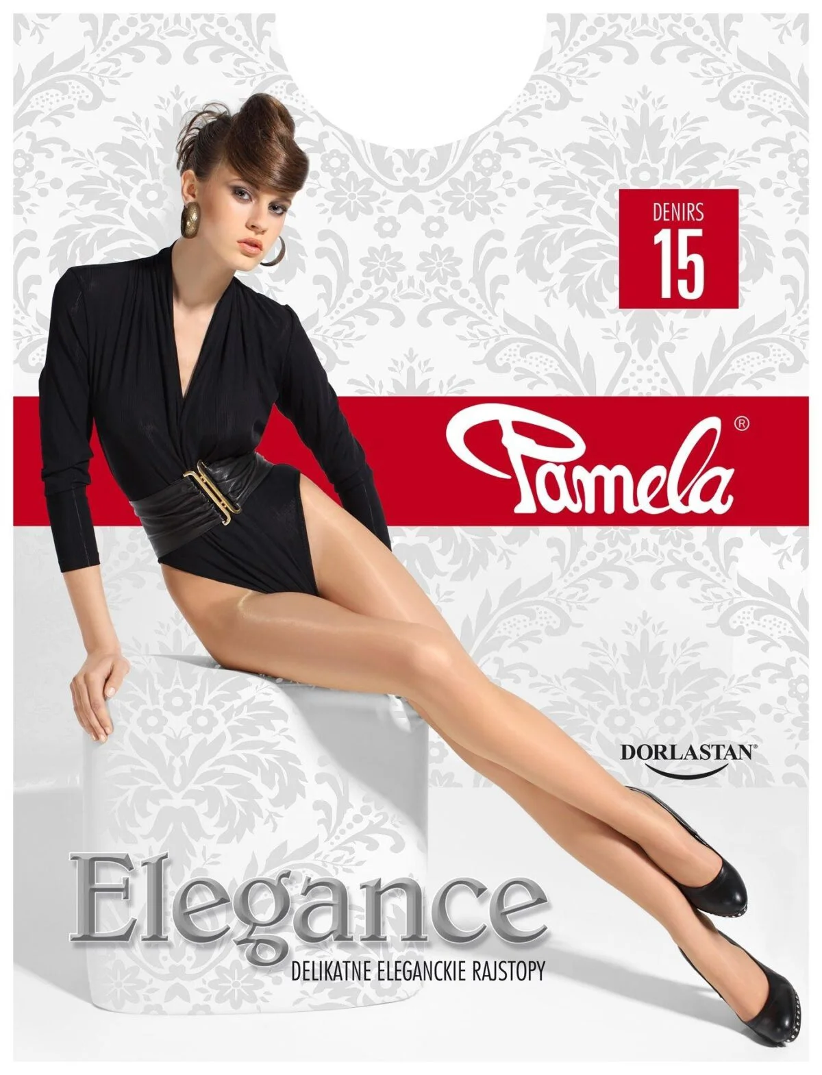 Pamela-Eleganckie półmatowe rajstopy Pamela 15 Den-czarny