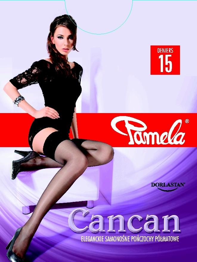 Pamela-Samonośne pończochy Cancan 15 Den-biały