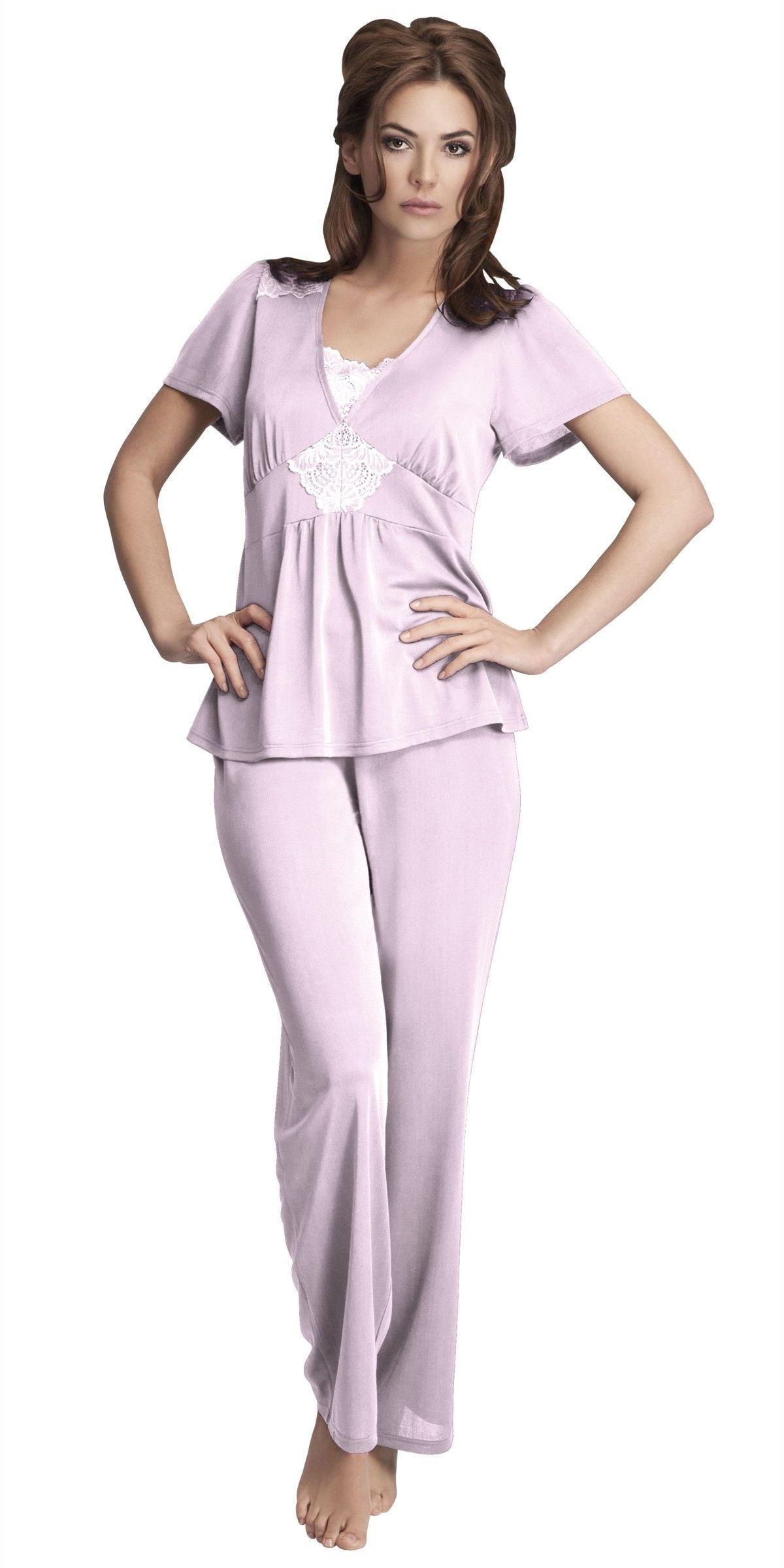 Mewa-Piżama damska z krótkim rękawem 3941-różowy